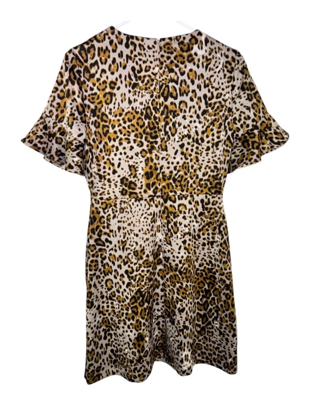 Banana Republic Womens Animal Print Dress Size 2 Leopard Pattern Short Sleeve - Picture 4 of 9